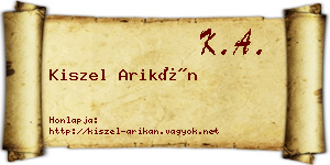 Kiszel Arikán névjegykártya